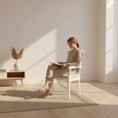 Silla clásica para comedor en madera marrón con apoyabrazos, sillas de madera.