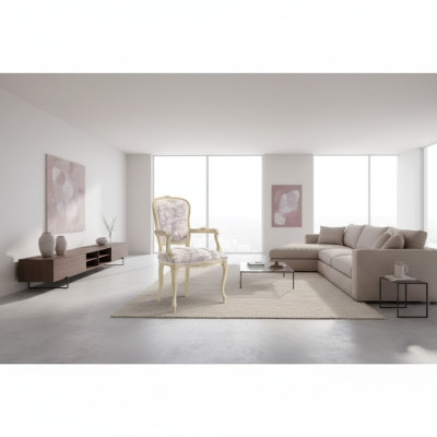Silla tapizada con apoyabrazos, silla de lujo para sala de estar comedor sillón