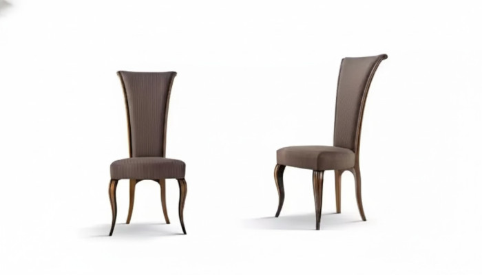 Silla clásica diseñador tapizada textil de lujo, silla de comedor nueva.