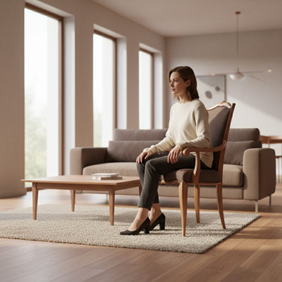 Lujo Nuevo Silla Silla Sillas Silla de comedor Diseño Silla tapizada Marrón