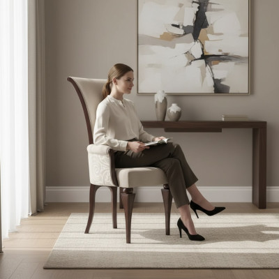 Muebles de comedor Silla de madera Muebles Silla tapizada de madera Clásico Nuevo