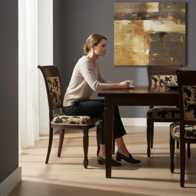 Silla clásica de diseñador, silla de madera, silla de comedor de lujo, muebles de madera nuevos.