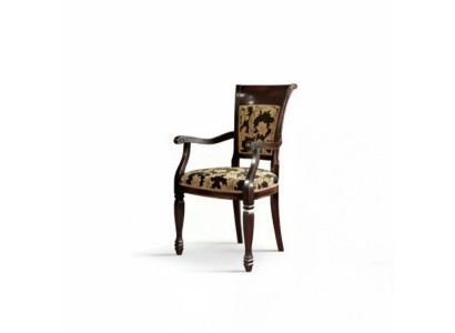 Silla marrón diseño sala de estar comedor madera tapizada con reposabrazos Nuevo
