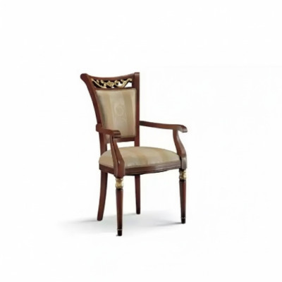 Silla de lujo de diseño Sillón de respaldo de madera Tapizado Estilo art déco Muebles de comedor de madera