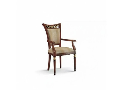 Silla de lujo de diseño Sillón de respaldo de madera Tapizado Estilo art déco Muebles de comedor de madera