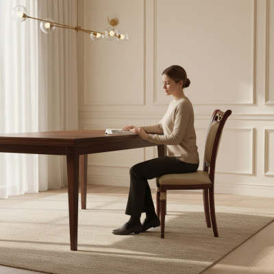 Silla de madera muebles italianos sillas de comedor diseño de lujo madera maciza