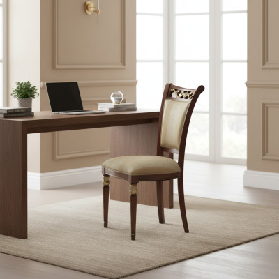 Silla de madera muebles italianos sillas de comedor diseño de lujo madera maciza
