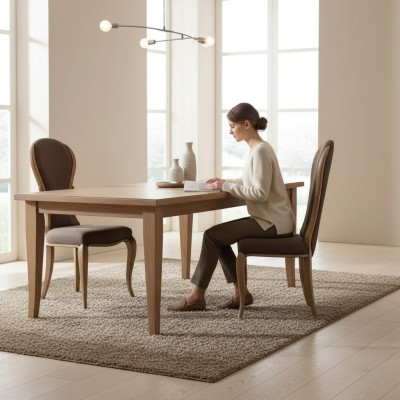 Silla de comedor de lujo diseño de madera marrón Estilo italiano muebles nuevos