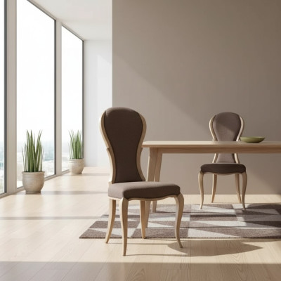 Silla de comedor de lujo diseño de madera marrón Estilo italiano muebles nuevos
