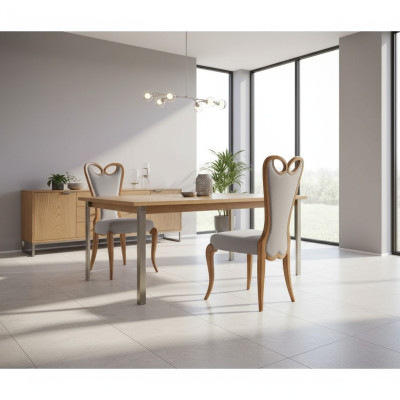 Silla de comedor sin apoyabrazos marrón diseño textil silla de comedor de lujo