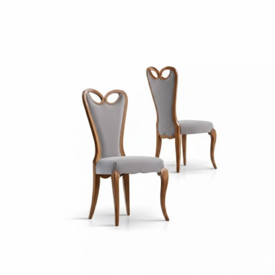 Silla de comedor sin apoyabrazos marrón diseño textil silla de comedor de lujo