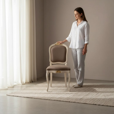 Silla de comedor de madera con asiento acolchado, diseño italiano, silla con respaldo nuevo.