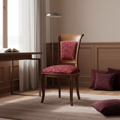 Silla de comedor de lujo, asiento de silla, sillas de comedor de madera moderna en rojo.
