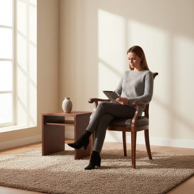 Silla clásica de respaldo silla de madera silla de comedor lujo muebles de madera nuevos