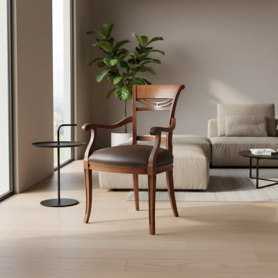 Silla clásica de respaldo silla de madera silla de comedor lujo muebles de madera nuevos