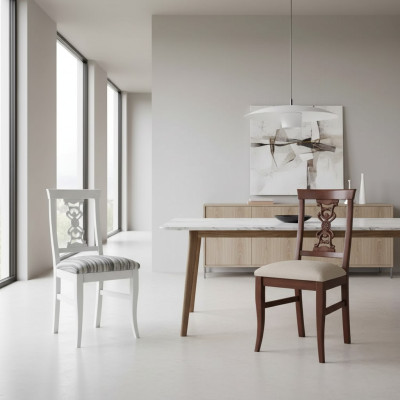 Silla clásica de diseñador, silla de comedor de madera de lujo, muebles de madera nuevos.