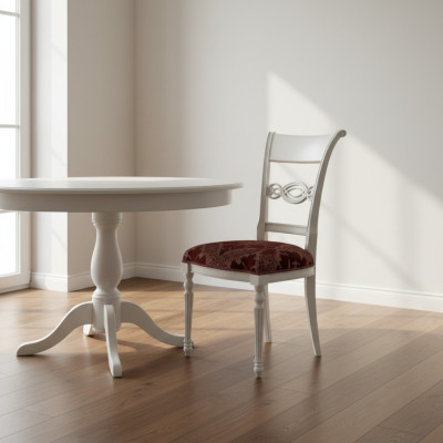 Silla sin reposabrazos Silla de comedor de madera y tela Diseño de comedor Nuevo