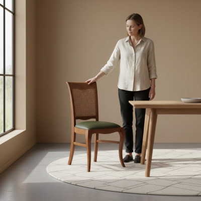 Silla clásica para comedor, asiento acolchado, mueble de asiento de diseño de lujo, nuevo asiento