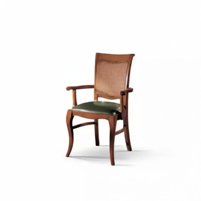 Silla de comedor de lujo de madera con respaldo de madera silla clásica de diseño.