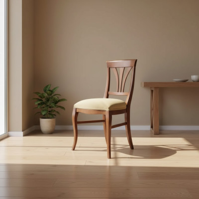 Silla Marrón Comedor Estilo Clásico Sillas Tapizadas Diseño Lujo Nuevo