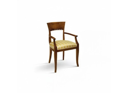 Silla con reposabrazos Silla de comedor Madera Mueble clásico Tapizado Textil