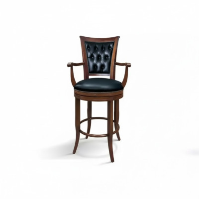 Taburete de bar Silla Butaca de cuero sintético Clásico Mueble Chesterfield Tapizado