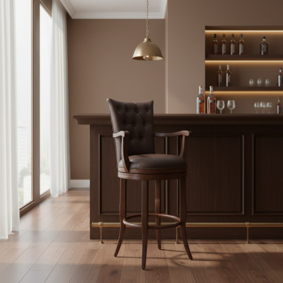 Taburetes Silla Silla de diseñador Silla de madera Silla de comedor Taburete Marrón