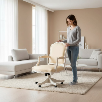 Sillón de cuero artificial giratorio de diseño para ordenador, muebles de oficina, silla de oficina ejecutiva