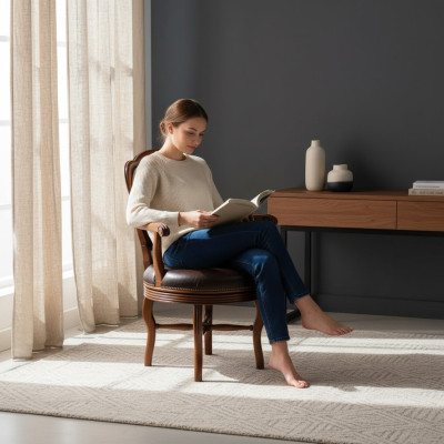 Silla de oficina de lujo silla de oficina silla de oficina de cuero sintético silla de diseñador muebles de madera