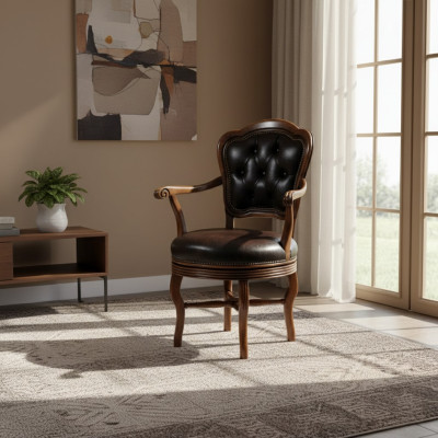 Silla de oficina de lujo silla de oficina silla de oficina de cuero sintético silla de diseñador muebles de madera