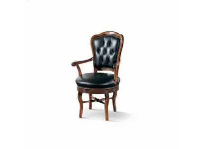 Silla de oficina de madera, sillón de dirección Chesterfield, muebles italianos, negro, giratorio.