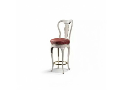 Clásica silla blanca, taburete de bar diseñado, silla de madera, muebles de lujo, taburete.