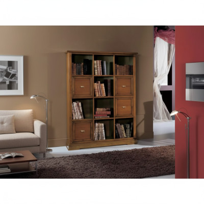 Estantería de sala, librero, aparador, muebles clásicos, estantes de madera.