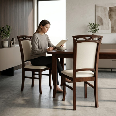 Silla de comedor de lujo Sillas clásicas de madera, diseño de silla de madera nuevos muebles