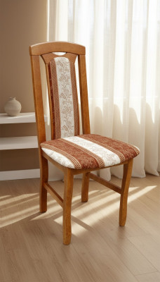 Silla sin reposabrazos Silla de comedor de madera Tela Silla de comedor Diseño de asientos