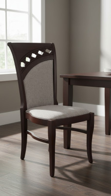 Silla de comedor de madera de lujo con asiento suave, muebles de sala de estar, silla tapizada.