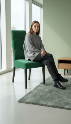Silla de madera silla tapizada comedor diseño de lujo silla con respaldo madera auténtica nueva