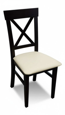 Silla clásica de madera negra con asiento acolchado de diseño textil estilo moderno nuevo.