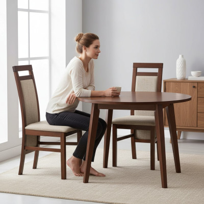 Silla sin apoyabrazos Sillón Tapizado de madera Textil Madera Silla Nueva