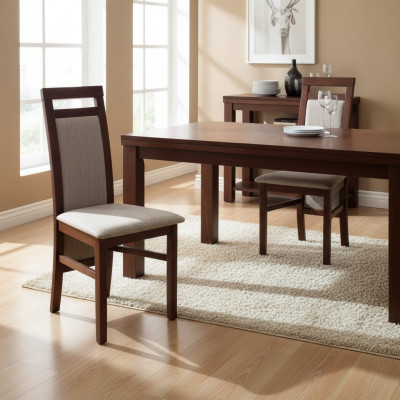 Silla sin apoyabrazos Sillón Tapizado de madera Textil Madera Silla Nueva