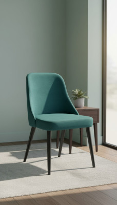 Sillas de comedor de tela, asiento acolchado de silla de madera verde, moderno y nuevo.