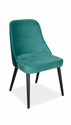 Sillas de comedor de tela, asiento acolchado de silla de madera verde, moderno y nuevo.