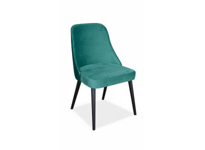 Sillas de comedor de tela, asiento acolchado de silla de madera verde, moderno y nuevo.