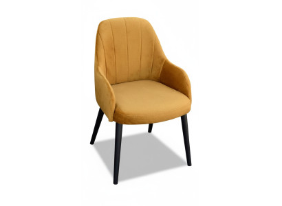 Diseño de tela de lujo Sillón con brazos Silla de comedor Marrón