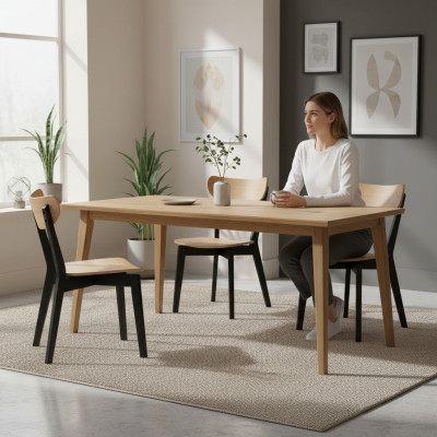 Silla marrón de lujo para comedor de madera moderna, diseño de muebles elegante y nuevo.