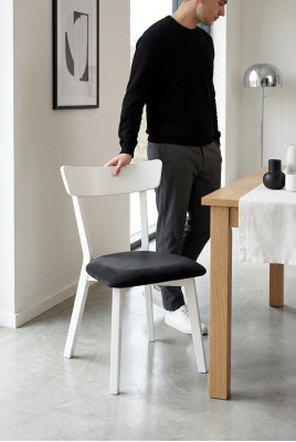 Diseño de silla Silla de comedor de madera Silla de madera de lujo Blanca Muebles Sillas Nuevas