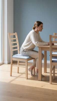 Silla de comedor de lujo moderna, sillón de salón de madera marrón nuevo.