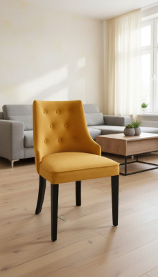 Silla tapizada sin apoyabrazos con asiento de lujo, silla de salón nueva