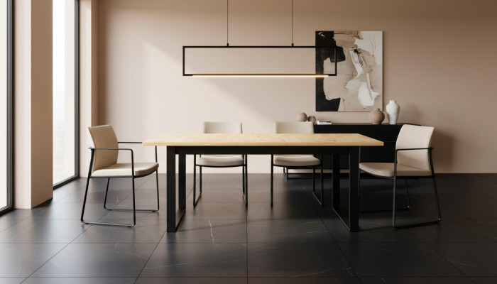 Mesa de comedor Mesa Comedor Sala de estar Marrón Madera Diseño Lujo Moderno Nuevo