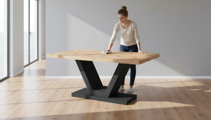 Mesa de comedor Mesa de lujo Sala de estar Comedor Madera Diseño Mesas Nueva 160cm